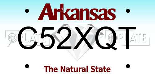 C52XQT Arkansas License Plate