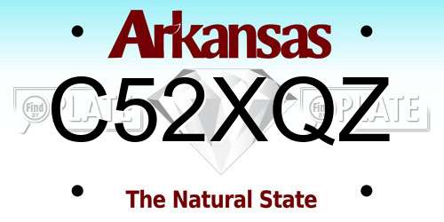 C52XQZ Arkansas License Plate