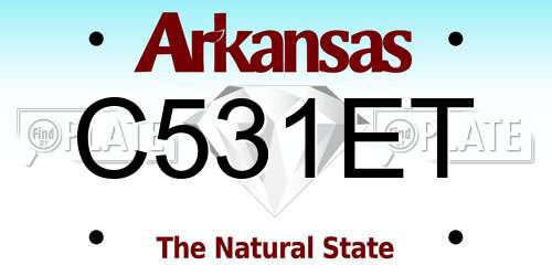 C531ET Arkansas License Plate