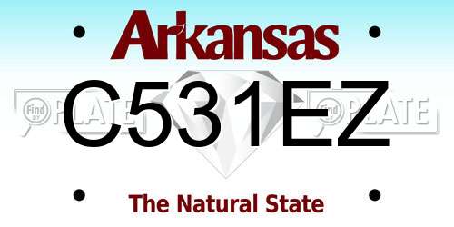C531EZ Arkansas License Plate