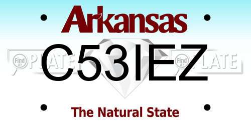 C53IEZ Arkansas License Plate