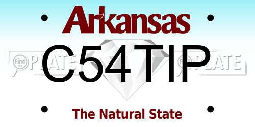 C54TIP Arkansas License Plate