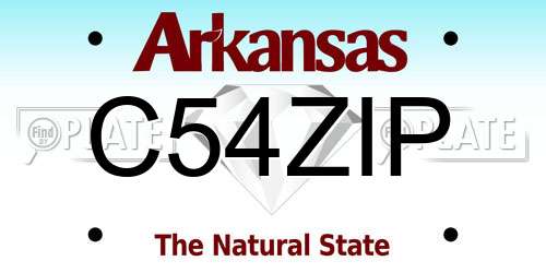 C54ZIP Arkansas License Plate