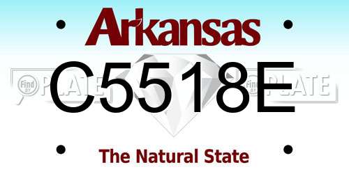 C5518E Arkansas License Plate