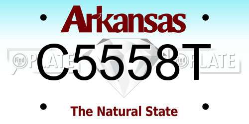 C5558T Arkansas License Plate