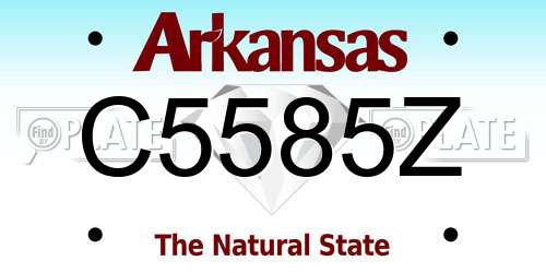C5585Z Arkansas License Plate