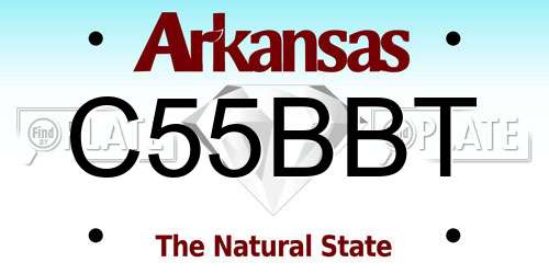 C55BBT Arkansas License Plate