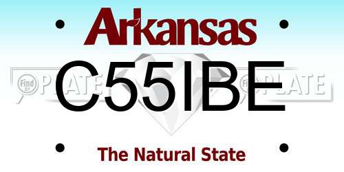 C55IBE Arkansas License Plate