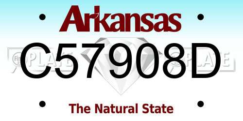 C57908D Arkansas License Plate