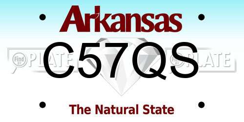 C57QS Arkansas License Plate