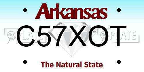 C57XOT Arkansas License Plate