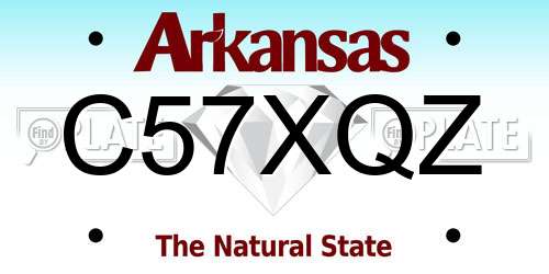 C57XQZ Arkansas License Plate