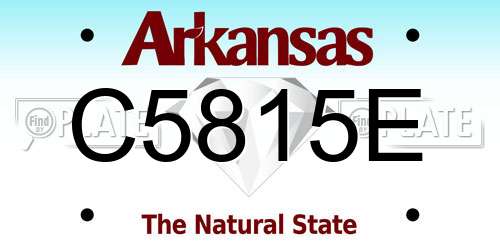 C5815E Arkansas License Plate