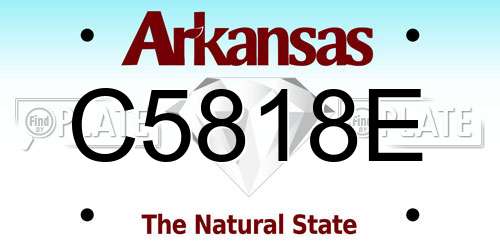 C5818E Arkansas License Plate