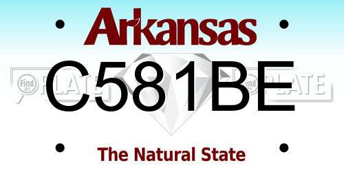 C581BE Arkansas License Plate