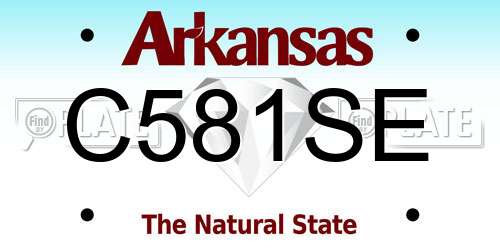 C581SE Arkansas License Plate