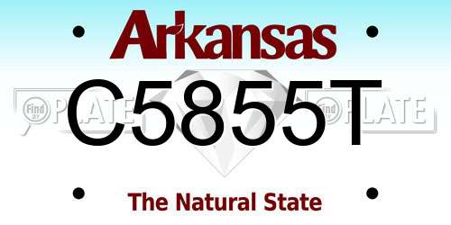 C5855T Arkansas License Plate