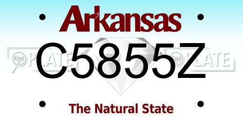 C5855Z Arkansas License Plate