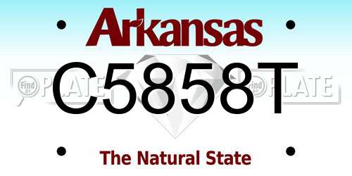C5858T Arkansas License Plate