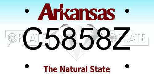 C5858Z Arkansas License Plate