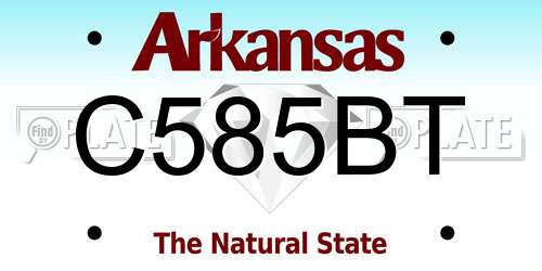 C585BT Arkansas License Plate