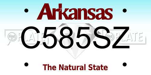C585SZ Arkansas License Plate