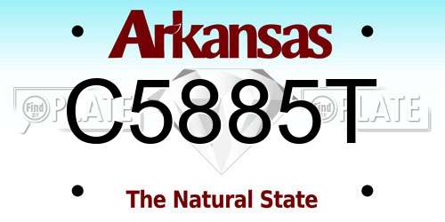 C5885T Arkansas License Plate