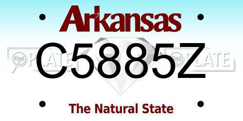 C5885Z Arkansas License Plate