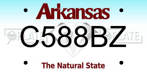C588BZ Arkansas License Plate