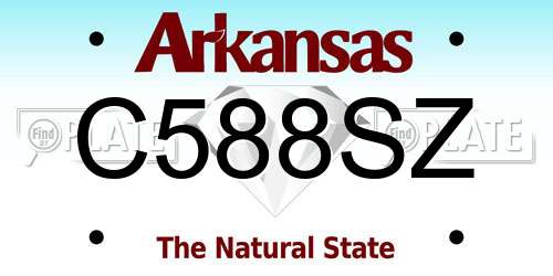 C588SZ Arkansas License Plate