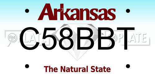 C58BBT Arkansas License Plate