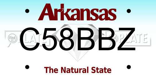 C58BBZ Arkansas License Plate