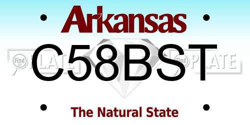C58BST Arkansas License Plate