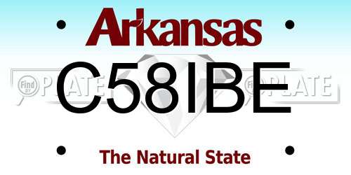 C58IBE Arkansas License Plate