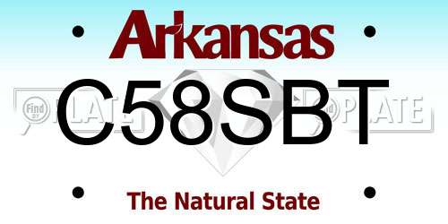 C58SBT Arkansas License Plate