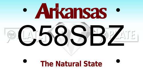 C58SBZ Arkansas License Plate