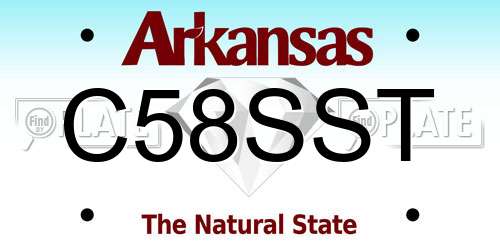C58SST Arkansas License Plate