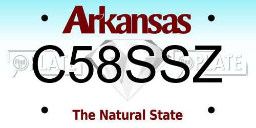 C58SSZ Arkansas License Plate