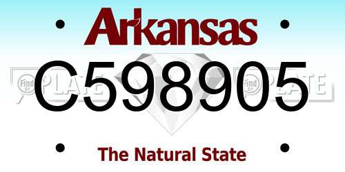 C598905 Arkansas License Plate