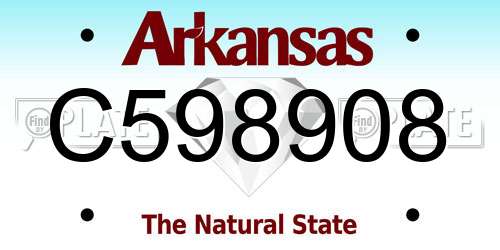 C598908 Arkansas License Plate