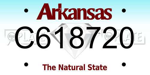 C618720 Arkansas License Plate