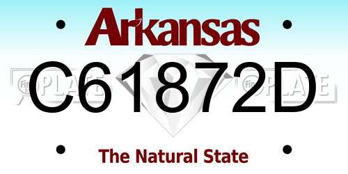 C61872D Arkansas License Plate