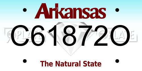C61872O Arkansas License Plate
