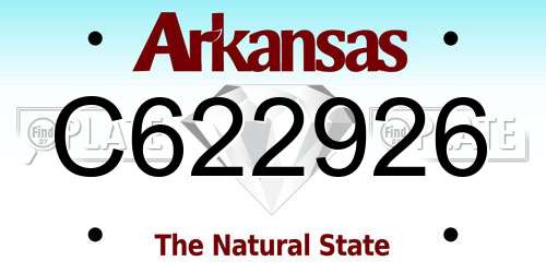 C622926 Arkansas License Plate