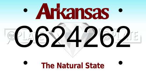 C624262 Arkansas License Plate