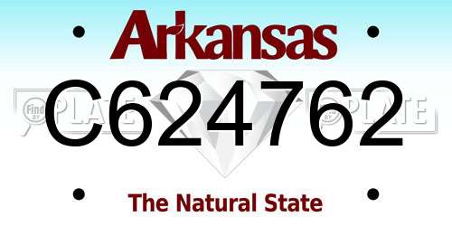 C624762 Arkansas License Plate