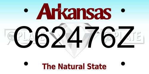 C62476Z Arkansas License Plate