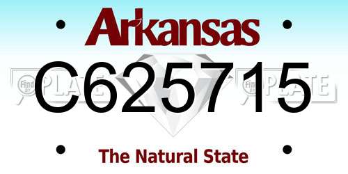C625715 Arkansas License Plate