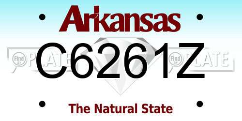 C6261Z Arkansas License Plate