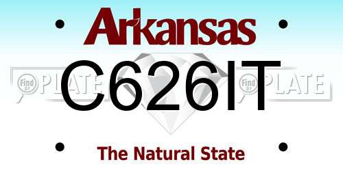 C626IT Arkansas License Plate